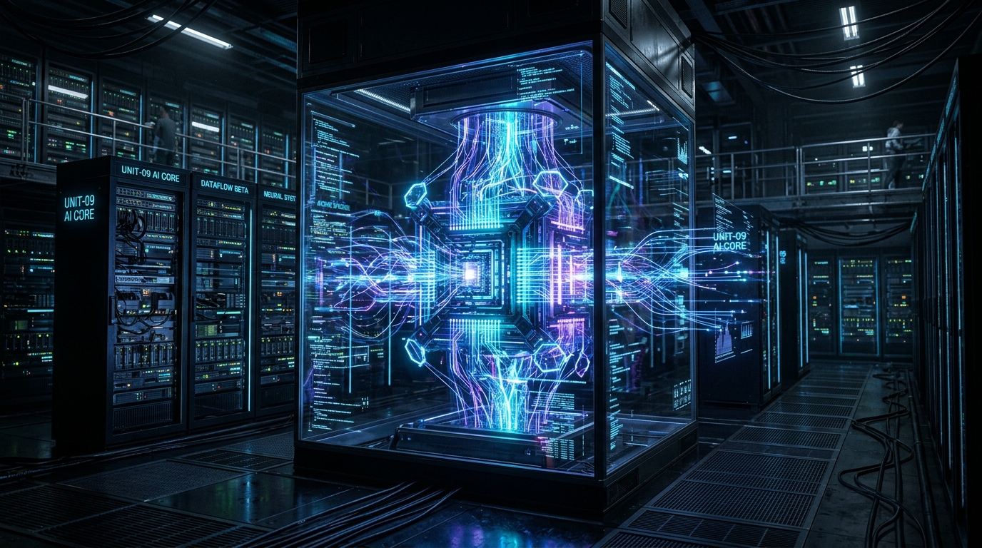 Advanced AI Neural Network Server Room